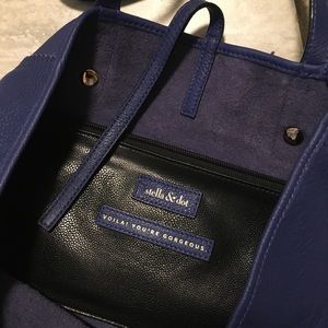 Stella&Dot genuine leather cobalt blue market tote